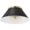 Nuvo Dover 3-Light Large Flush Mount - Black with Vintage Brass 60/7420 - alternate 1